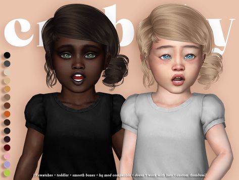 crybaby - rollcake hair (newsea) - toddler - The Sims 4 Download - SimsFinds.com Sims 4 Toddler Hair Alpha, Toddler Hair Sims 4, Ts4 Mods, Alpha Cc, Sims Baby, Sims 4 Download, The Sims 4 Download, Sims 4 Toddler, Female Hair