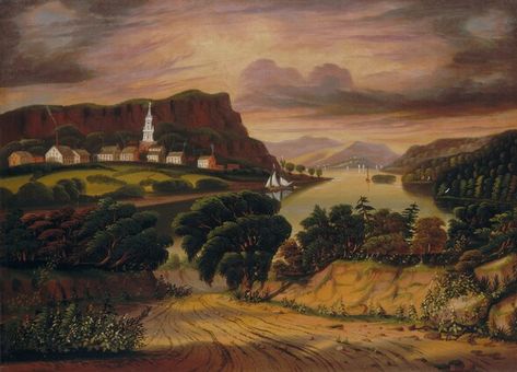 Thomas Chambers, New York Landscape, Primitive Painting, Mobile Art, American Painting, Jean Michel Basquiat, Lake George, American Folk Art, National Gallery Of Art