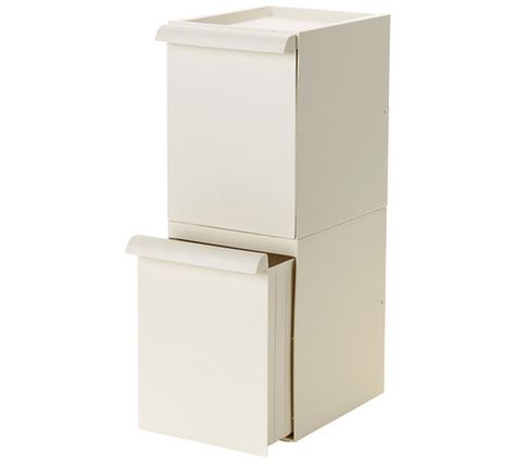 stackable+trash+bins | IKEA Retur Stackable Recycling Bins Recycling Bin Ideas Small Spaces, Indoor Recycling Bin Ideas Small Spaces, Indoor Recycling Bins, Recycling Storage, Recycling Station, Garage Organization Diy, Small Space Storage, Ways To Recycle, Recycle Trash