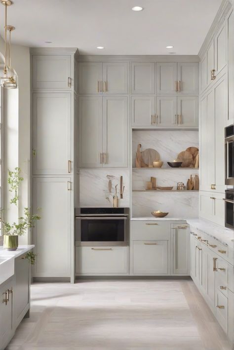 Shaker Cabinets, Modern style, Traditional style, Kitchen cabinets Shaker Cabinet Hardware, Light Granite Countertops, Kitchen Shaker, Light Oak Floors, Shaker Style Cabinets, Shaker Kitchen Cabinets, Shaker Style Kitchens, House Color Palettes, Kitchen Cabinet Styles