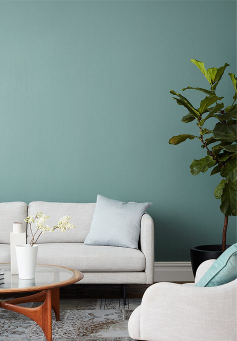 Clare | Interior Paint | Make Waves Coral Pantone, Blue Green Paints, Blue Paint Colors, Green Paint Colors, Living Coral, Bedroom Paint Colors, Paint Colors For Living Room, Blue Living Room, Calming Colors