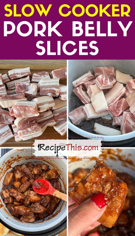 Pork Belly In Slow Cooker, Slow Cooker Pork Belly Recipes Crockpot, Crock Pot Pork Belly Recipes, Pork Belly Crock Pot Recipes, Pork Belly Recipes Easy, Slow Cooker Pork Belly, Pork Belly Strips, Slow Cooker Chicken Wings, Amazing Slow Cooker Recipes