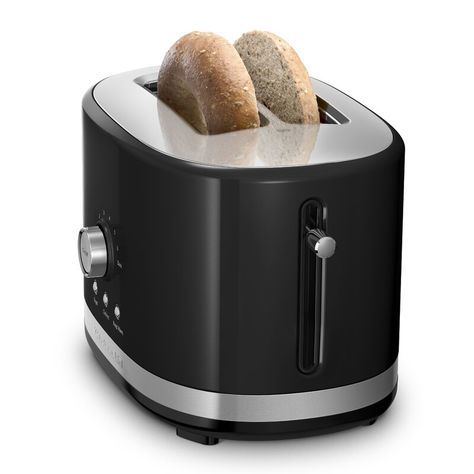 KitchenAid® 2-Slice Toaster & Reviews | Wayfair Kitchenaid Toaster, Black Toaster, Kitchen Aide, Fancy Kitchens, Toasters, Cord Storage, Artisan Bread, Slice Of Bread, Small Appliances