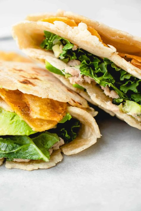 Crunchy Tuna Wraps (AIP, paleo) • Heal Me Delicious Aip Lunch, Gluten Free Tortillas Recipe, Tuna Wraps, Paleo Tuna, Tuna Wrap, Healthy Tuna Salad, Salad Kale, Aip Paleo Recipes, Healthy Tuna