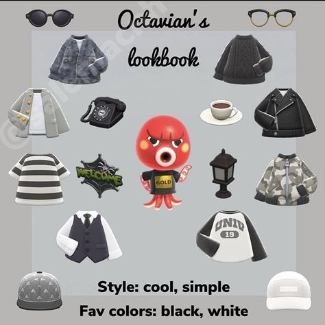 Acnh Octopus, Acnh Lookbook, Acnh Villagers, Octopus Gift, Pirate Island, Geeky Humor, Animal Crossing Guide, Animal Crossing Wild World, Animal Crossing Characters