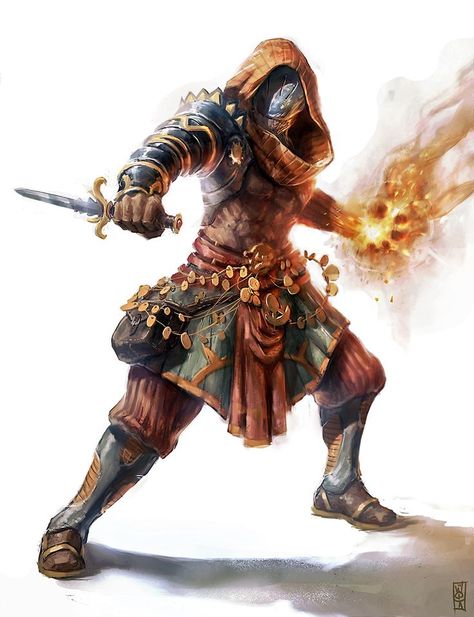 Fire mage by BGK-Bengiskhan dagger armor hood warforged | NOT OUR ART - Please click artwork for source | WRITING INSPIRATION for Dungeons and Dragons DND Pathfinder PFRPG Warhammer 40k Star Wars Shadowrun Call of Cthulhu and other d20 roleplaying fantasy science fiction scifi horror location equipment monster character game design | Create your own RPG Books w/ www.rpgbard.com: Fire Mage, Eldritch Knight, Heroic Fantasy, Fantasy Armor, High Fantasy, Fantasy Warrior, Arte Fantasy, Fantasy Rpg, Medieval Fantasy