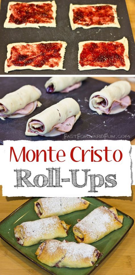 Deli Lunch Ideas, Breakfast Ideas Quick, Crescent Roll Recipes Dinner, Monte Cristo Sandwich, Crescent Recipes, Crescent Roll Recipes, Crescent Dough, Monte Cristo, Fun Video