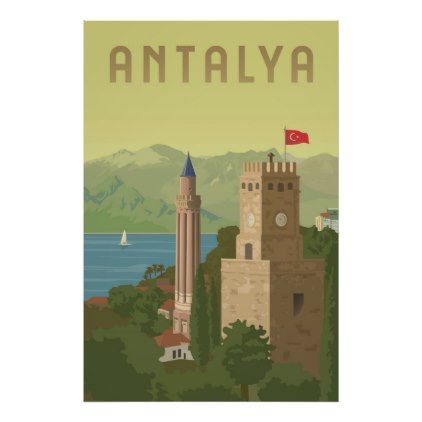 Turkey Painting, Building Painting, Tourism Poster, Antalya Turkey, Architecture Tattoo, Travel Postcard, Retro Travel Poster, Voyage Europe, Turkey Travel