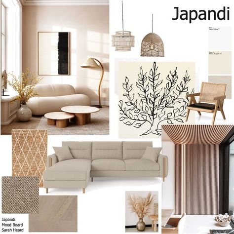 Scandi Mood Board, Japandi Mood Board, Japandi Style Home, Japandi Style Interior Design, Japan Interior Design, Style Sourcebook, Design Portfolio Layout, Japandi Home Decor, Japan Interior