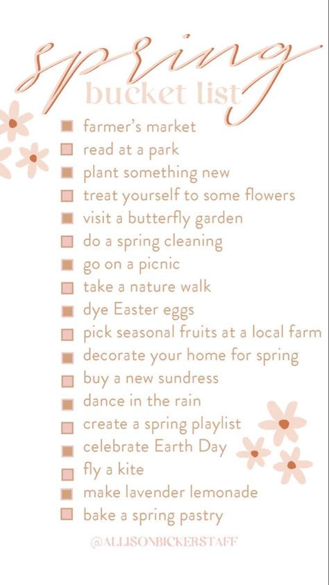 Spring Break To Do List, This Or That Spring Edition, Things To Do In The Spring, Spring This Or That, Spring Things To Do, Spring To Do, Spring Bucket List For Adults, Allison Bickerstaff, Spring Break Bucket List