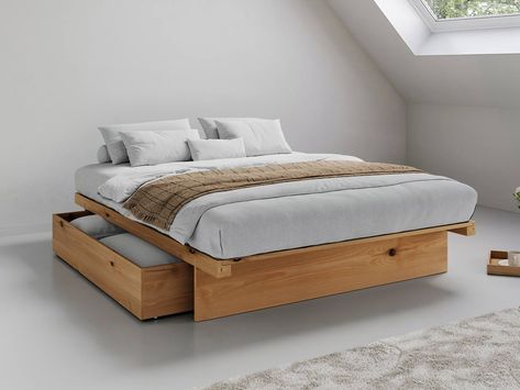 Bed No Headboard, Space Saver Bed, No Headboard, Bed Without Headboard, Attic Bed, Solid Oak Beds, Japanese Storage, Japanese Bed, Small Single Bed