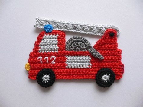 Truck Crochet, Knitting Patterns Boys, Crochet Applique Patterns Free, Crochet Car, Soft Toy Patterns, Crochet Quilt, Crochet For Boys, Applique Pattern, Quick Crochet