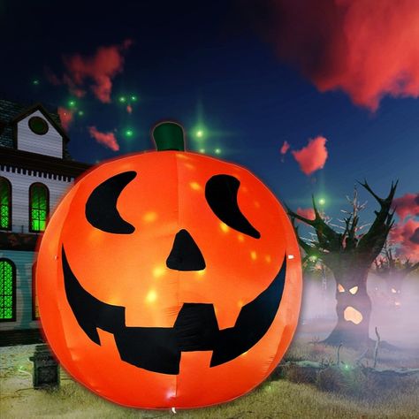 10 Feet Halloween Inflatable Giant Pumpkin! 🎃✨ Perfect for both indoor and outdoor use, this giant inflatable pumpkin is equipped with built-in LEDs to cast a spellbinding glow on your Halloween party or yard. Whether you're a fan of Halloween decorations, outdoor displays, or just love Halloween inflatables, this is a must-have for your haunted collection. Don't miss out on spooky fun – grab our inflatable pumpkin for Halloween 2022! 🕷️👻🪦 #HalloweenDecorations #HalloweenInflatables #Spooky Disco Ghost, Halloween Party Indoor, Halloween Blow Ups, Inflatable Pumpkin, Halloween Outside, Giant Pumpkin, Lawn Decorations, Large Pumpkin, Halloween Inflatables