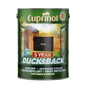 Cuprinol Ducksback - Black 9L Cuprinol Ducksback, Exterior Wood Paint, Cuprinol Garden Shades, Painted Shed, Fence Paint, Wood Care, Exterior Wood, Pure Leaf Tea Bottle, Fence Panels