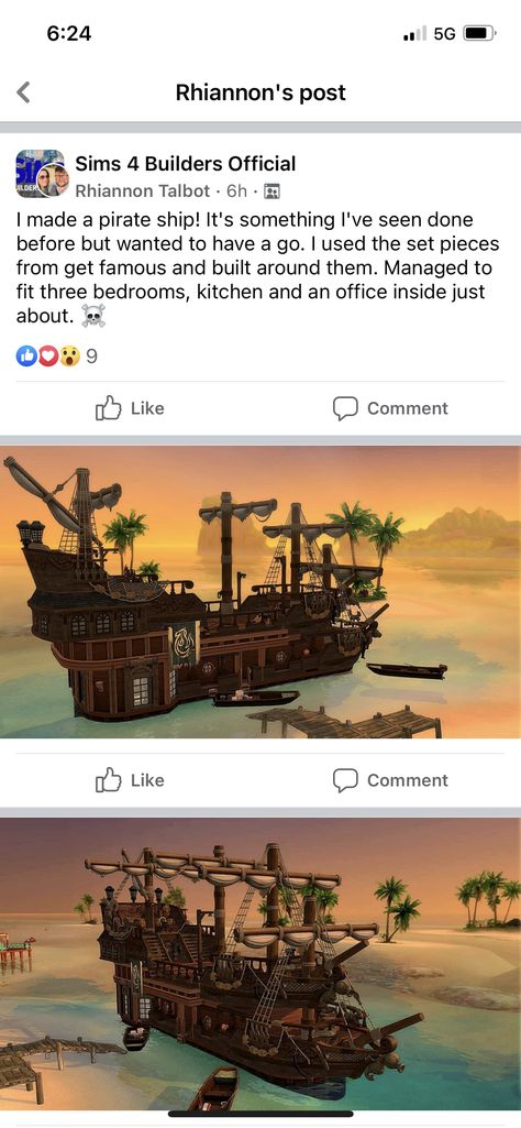 Sims 4 Pirate Ship, Sims Builds, Pirate Ship, Sims 4 Custom Content, Custom Content, Sims 4, Building, Quick Saves