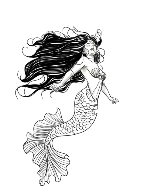 Beautiful Mermaid Drawing, Dainty Tats, Fantastic Tattoo, Atlas Art, Mermaid Sketch, Mermaid Drawing, Mermaid Tattoo Designs, Sailor Tattoo, Mexican Art Tattoos