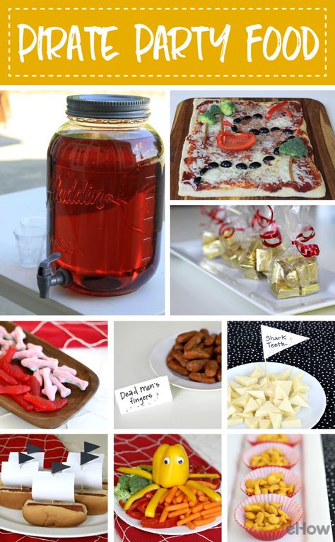 Pirate Meal Ideas, Talk Like A Pirate Day Food, Pirate Themed Charcuterie Board, Pirate Themed Food Snacks, Food For Pirate Party, Pirate Snack Ideas, Pirates Of The Caribbean Themed Food, Pirate Birthday Food Ideas, Pirate Themed Appetizers