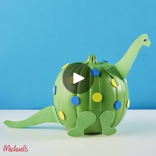 181K views · 2.8K reactions | DIY Dinosaur Pumpkin | Upgrade your Halloween from classic to Jurassic with this exceptionally cute dinosaur pumpkin DIY! 

Get your supplies here: http://spr.ly/6005DfiC1 | By Michaels Stores | Facebook Dinosaur Pumpkin Painting, Dinosaur Pumpkin, Diy Dinosaur, Pumpkin Carving Contest, Pumpkin Diy, Diy Pumpkin, Michael Store, Cute Dinosaur, Pumpkin Carving