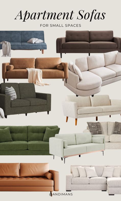 14 Must Have Find Apartment Sofas for small spaces Small Living Room Sofa Ideas, Apartment Therapy Small Spaces, Apartment Sofas, Small Couch, Cool Couches, Sofas For Small Spaces, Velvet Loveseat, Apartment Sofa, Couch Set