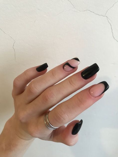 Black Nail Ideas Short, Elegant Black Nails Classy, Cute Prom Nails, Simple Gel Nails, Casual Nails, Simple Acrylic Nails, Work Nails, Blush Nails, Pretty Gel Nails