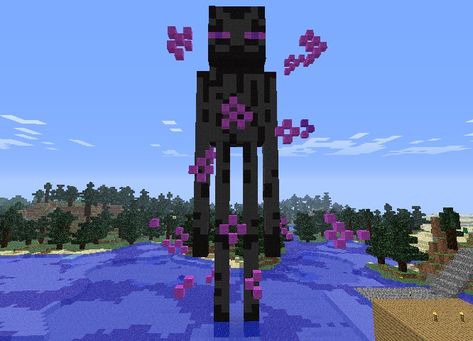 Minecraft Enderman Build, Block Craft 3d, Minecraft Enderman, Minecraft Idea, Minecraft Map, Minecraft Decorations, 3d Image, Block Craft, Purple Home