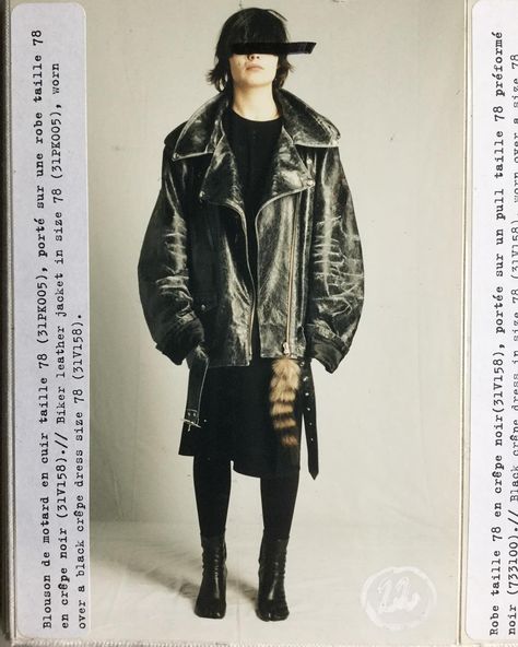 Margiela A/H 00-01   Fringes, stockings and shoes available on request..... with a few days notice email rarebooksparis@gmail.com for this lookbook Margiela 90s, Margiela Archive, Mens Fashion Casual Winter, Black Leather Biker Jacket, Archive Fashion, Martin Margiela, Mens Winter Fashion, Mode Inspo, 2000s Fashion