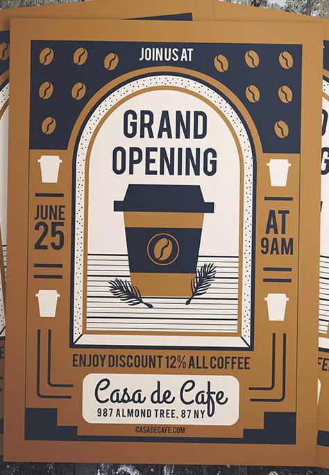 Opening Cafe Ideas, Cafe Advertising Ideas, Cafe Opening Poster, Soft Opening Poster Design, Coffee Shop Grand Opening, Cafe Poster Design, Grand Opening Design, Cafe Advertising, Coffee Shop Flyer