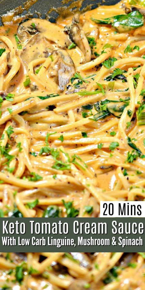 Quick Linguine Recipes, Low Carb Pasta Sauce Recipe, Mushroom Low Carb Recipes, Keto Pasta Sauce Recipe, Low Carb Sauces For Pasta, Keto Pasta Dishes, Low Carb Pasta Dishes, Keto Cream Sauce, Keto Pasta Sauce