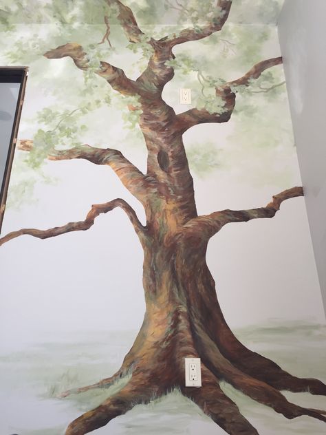 Tree Murals On Wall, Tree Mural Nursery, Tree Murals, Family Tree Mural, Murals For Home, Woodland Mural, Tree Wall Painting, Mural Art Design, Forest Mural