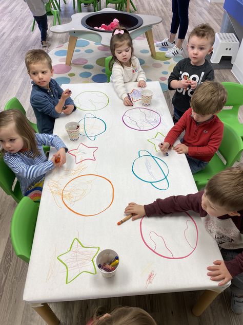 Space Themed Activities For Babies, Space And Sky Preschool, Blast Off Activities Space Theme, Preschool Space Process Art, Planets And Space Preschool, All About Space For Preschool, Spaceship Activities Preschool, Space Week Ideas, Solar System Lesson Plans Preschool