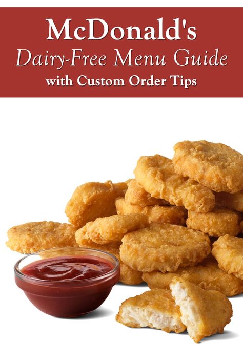 McDonald's- Dairy-Free Menu Guide with Custom Order Options and Allergen Notes Dairy Free Fast Food, Anti Acne Diet, Salad Prep, Dairy Free Sauces, Free Mcdonalds, Dairy Free Baking, Egg Free Recipes, Restaurant Catering, Food Allergens