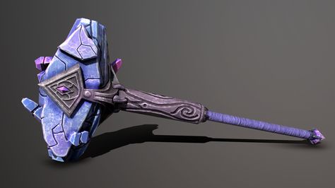 Two-handed crystal hammer, Dmitry Tsyplakov on ArtStation at https://www.artstation.com/artwork/RVrBr Tauren Paladin, Arms Reference, Prop Design, Dark Fantasy Art, Steven Universe, Dark Fantasy, Artifacts, Sci-fi Spaceship, Fantasy Art