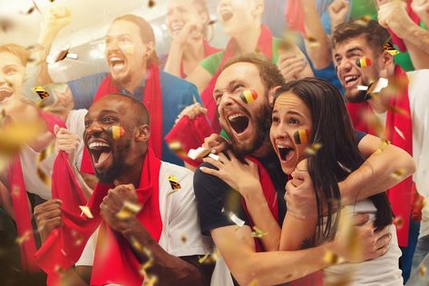 Football Fans In Stadium, Sign Photography, Football Or Soccer, Happy Black, Soccer Fans, Soccer Team, Male And Female, Football Fans, Guinness