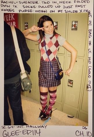 Rachel Berry Style, Glee Bts, Tiktok Fits, Paris Geller, Middle School Outfits, Glee Fashion, Argyle Socks, Rachel Berry, Tv Fashion