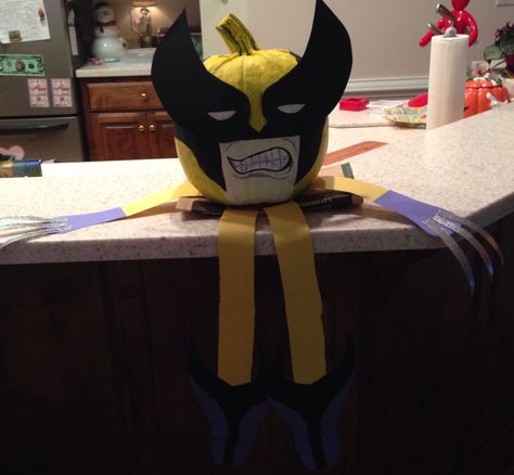 I painted a Wolverine pumpkin for my monkey. He LOVES it!! Wolverine Pumpkin, Literary Pumpkins, Pumpkin Painted, Pumpkin Carving Templates, Pumpkin Painting, Halloween Outfit, Crafty Craft, Painted Pumpkins, Boy Scouts