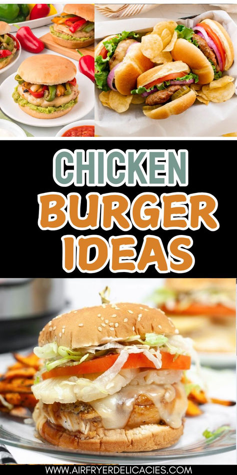 Creative best Air fryer burger recipes for unique and bold flavor combinations. Grilled Chicken Burger Recipe, Best Chicken Burger Recipe, Easy Chicken Burger Recipe, Butter Burger Recipe, Mozzarella Burger, Butter Burger, Chicken Burger Recipe, Baked Burgers, Grilled Chicken Burgers