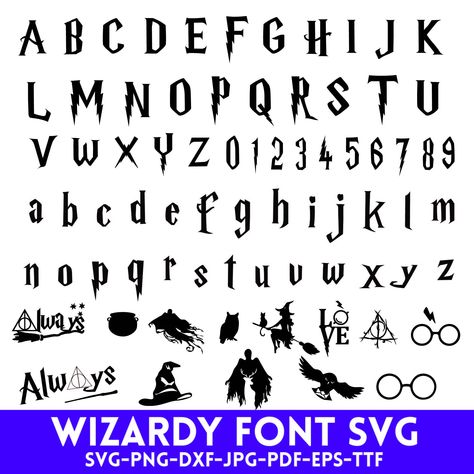 Potter Font SVG, Wizard Font Svg, Magic Wizard Svg, Halloween Font Svg, Wizardy Font, Potter Alphabet Svg, TTS Font, Potter Letters Svg, Cricut, Silhouette, Instant Digital Download ⚡️ INSTANT DOWNLOAD ⚡️ This is a digital product no physical product will be delivered. 👉🏼 How do I get the files? You will receive the files directly by email or you can download them directly from your ETSY download page. Downloads are available once your payment is confirmed. After payment, you will receive 5 ZI Harry Potter Font Alphabet, Harry Potter Fonts, Spooky Lettering Halloween Fonts, Happy Halloween Font, Nightmare Before Christmas Font, Halloween Fonts Alphabet, Magic Font, Christmas Fonts Alphabet, Canva Christmas