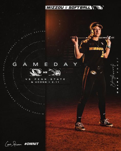 Softball Gameday Graphics, Baseball Portraits, Sports Marketing Design, Gameday Graphics, Softball Posters, 2025 Design, Sports Banners, Softball Ideas, Sports Edits