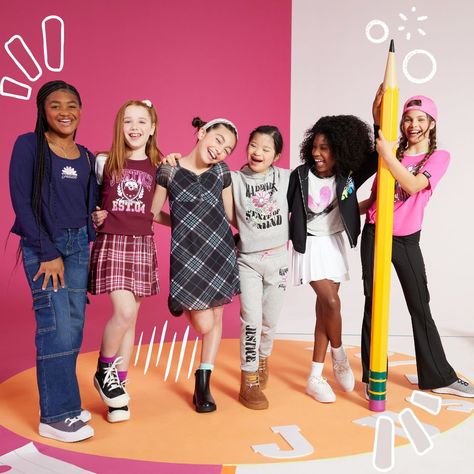 Get your girl ready for the 2023 school year with awesome graphics, and bold, colorful prints! 😍 Pair with any of our accessories for an A+ look 💕 #HeartofJustice #PoweredbyGirls #WalmartFashion Girls Cargo Pants, Girl Patches, Floral Tankini, Justice Clothing, School Collection, Girls Uniforms, Walmart Fashion, Flannel Tops, Active Outfits