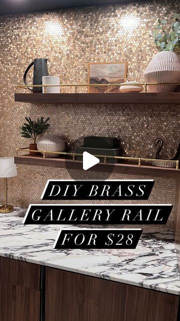 906 comments | LAUREN BURKE | DIY + Design on Instagram: "✨DIY BRASS GALLERY RAIL MADE WITH LAMP PARTS 🤯
Comment GALLERY to get the parts list with links sent straight to you!

What would have cost me $300 was $56 using lamp parts!! They screw together easily and the 8” rods fit my shelf perfectly. You may need to trim the rods down and rethread them if one of the standard sizes avail doesn’t fit. This might be one of the best money saving hacks on a popular home design trend! SO GOOD! 

Original idea found from @jhambel.hambelsgetreal and done by @morganbrownhome 🤍

Just FYI I am making nothing by sharing these links with you, just couldn’t possibly gatekeep such a great hack!
#homehack #diydecor #galleryrail #brassgalleryrail #diyer #lookforless #floatingshelves #shelfstyling" Gallery Rail Shelf, Lauren Burke, Brass Gallery Rail, Money Saving Hacks, Gallery Rail, Saving Hacks, Instagram Diy, Lamp Parts, Shelf Styling