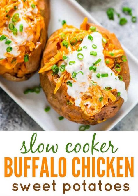 Basic Beef Stew, Crock Pot Curry, Chicken Sweet Potatoes, Slow Cooker Buffalo Chicken, Slow Cooker Sweet Potatoes, Stuffed Sweet Potatoes, Avocado Ranch, Family Fresh Meals, Chicken Stuffed