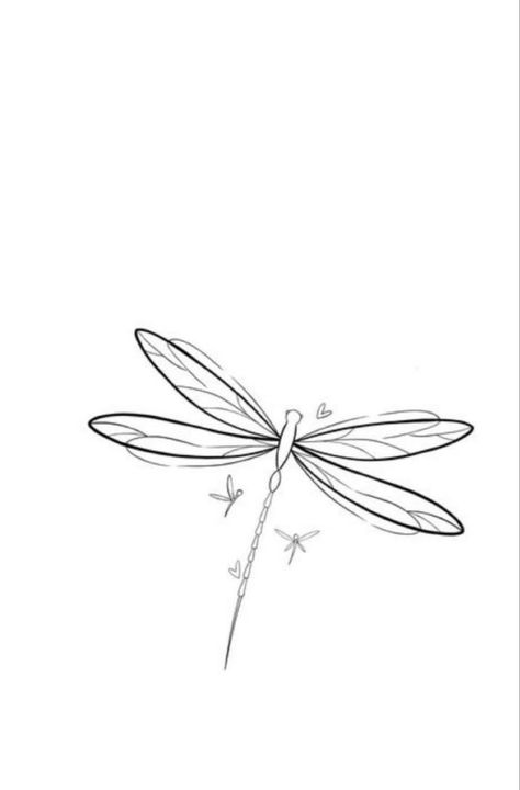 Dragon Fly Tattoo Fine Line, Dragonfly Sketch, Coraline Tattoo, Ankle Tattoo Designs, Funky Tattoos, Doodle Tattoo, Dad Tattoos, Small Hand Tattoos, Dragonfly Tattoo