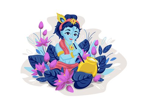 Little Lord Krishna. Happy Janmashtami by Marianna Pashchuk Janmashtami Pictures, Happy Janmashtami Image, Cartoons Krishna, Janmashtami Images, Janmashtami Wishes, Shree Krishna Wallpapers, Happy Janmashtami, Little Krishna, Lord Krishna Hd Wallpaper