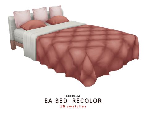 ChloeM-EA Bed Recolor I love this EA bed,but theres so few colors in game. So I recolored it! 18 Swatches Hope you like it!... Sims 4 Ea Recolor, Sims 4 Cc Bed Recolor, Sims 4 Bed Recolors, Maxis Match Build Cc, Sims 4 Bed Cc Maxis Match, Sims 4 Cc Recolor, Sims 4 Mods Furniture, Sims 4 Recolors, Sims 4 Beds