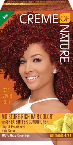 Vivid Red - Creme of Nature Hair Color Vivid, Crème Of Nature, Shea Butter Conditioner, Hair Color Hairstyles, Red Locs, Rich Hair Color, Hair Ads, Dreadlocks Hairstyles, Rich Hair