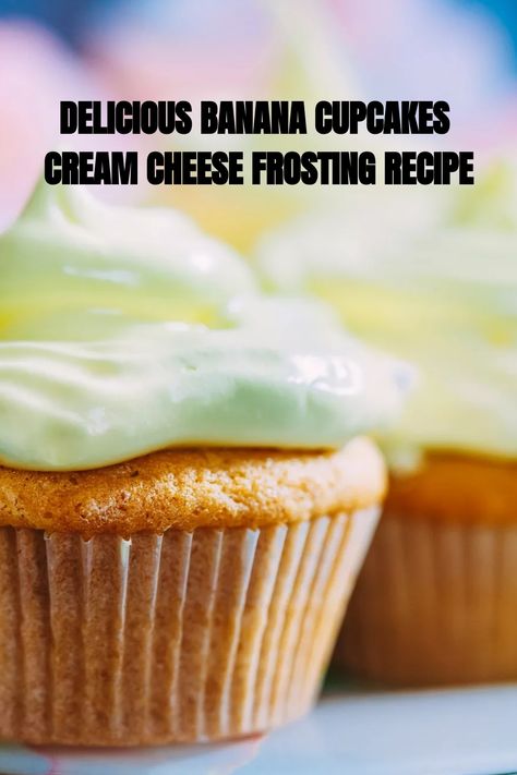 Banana Cupcakes With Cream Cheese Frosting Banana Cream Cheese Cupcakes, Martini Recipes Classic, Banana Cupcakes With Cream Cheese, Steak Fajita Recipe, Banana Cream Pie Recipe, Cheese Frosting Recipe, Banana Waffles, Healthy Waffles, Banana Cupcakes