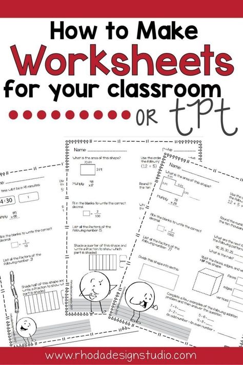 How to Make Rigorous Math Worksheets: Printables for Your Classroom Classroom Worksheet, Math Expressions, Algebraic Thinking, Math Intervention, Teachers Pay Teachers Seller, Education Level, Math Methods, School Worksheets, Mental Math