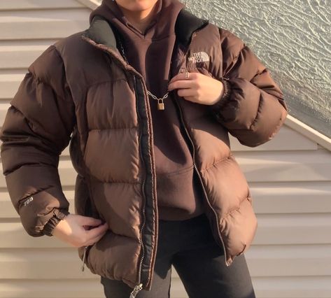 Brown North Face Puffer Jacket, Brown North Face Puffer, Brown North Face, North Face Puffer Jacket, North Face Women, Puffer Jacket, North Face, Dark Brown, The North Face