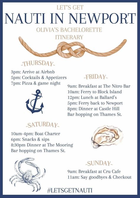 Let's Get Nauti In Newport, Bachelorette Weekend Itinerary Editable Canva Template Download Newport Bachelorette Party, Newport Bachelorette, Cruise Bachelorette, Bridesmaid Duty, Bachelorette Weekend Itinerary, Bachelorette Itinerary, Bridesmaid Duties, Weekend Itinerary, Charter Boat