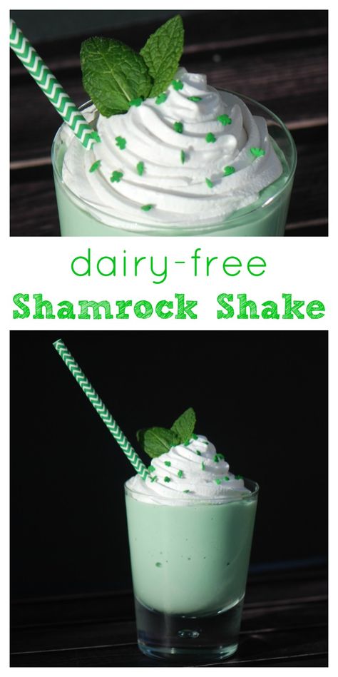 Dairy Free Shamrock Shake, Dairy Free Milkshake Recipe, Dairy Free Shakes, Leprechaun Treats, Dairy Free Smoothies Healthy, Crazy Milkshakes, Smoothie Station, Sweet Oblivion, Dairy Free Milkshake